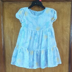 Carter's Light Blue and Yellow Floral Dress 2T